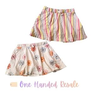 🌸 Cat & Jack Multicolor Striped & Floral Skorts 3T